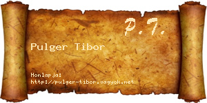 Pulger Tibor névjegykártya